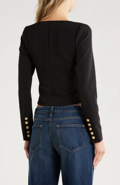 L'agence Ainslee Zip-front Top In Black