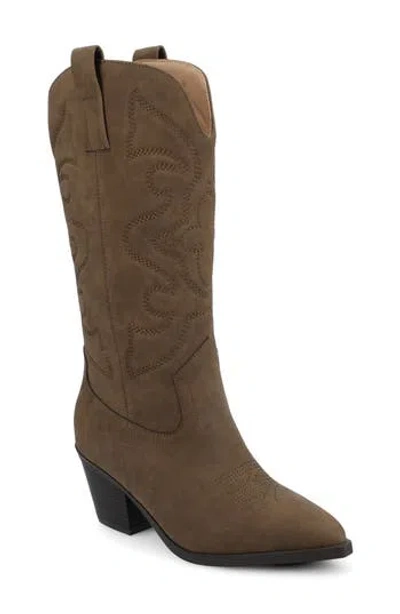 Journee Collection Womens Chantry Regular Wide Calf Western Mid Shaft Boots In Brown