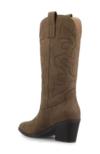 Journee Collection Womens Chantry Regular Wide Calf Western Mid Shaft Boots In Brown
