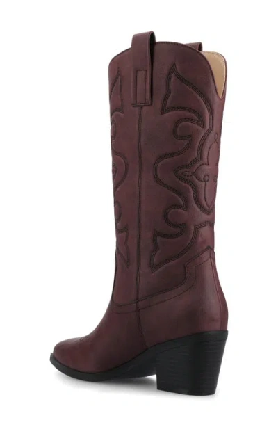 Journee Collection Womens Chantry Stacked Heel Dress Boots In Burgundy