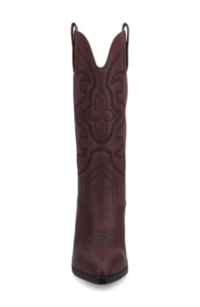 Journee Collection Womens Chantry Stacked Heel Dress Boots In Burgundy