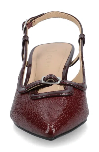 Journee Collection Womens Pointed Closed Toe Kitten Heel Pumps In Burgundy