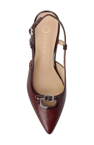 Journee Collection Womens Pointed Closed Toe Kitten Heel Pumps In Burgundy