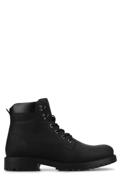 Vance Co. Mens Block Heel Combat Boots In Black