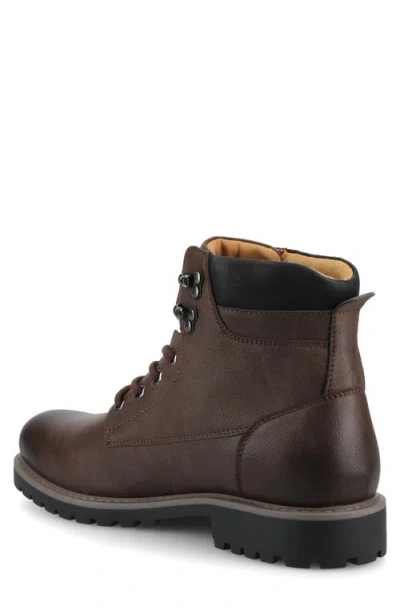 Vance Co. Mens Block Heel Combat Boots In Brown
