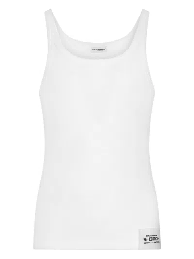 Dolce & Gabbana White Cotton Tank Top In White