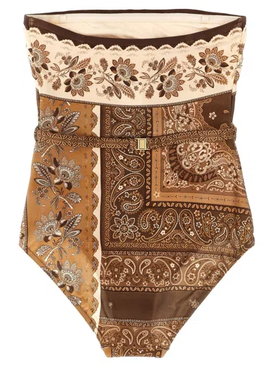Zimmermann Lucky One-piece Swimsuit In Brown