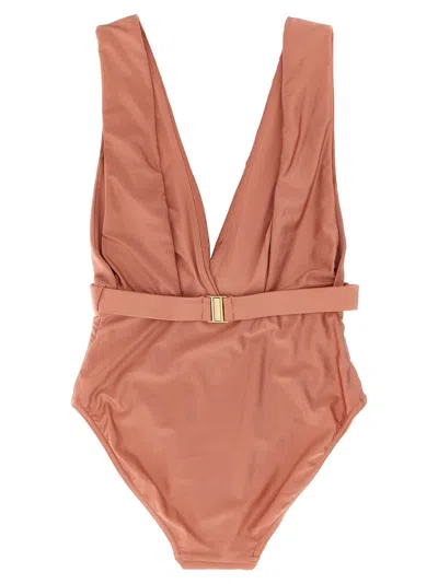Zimmermann Lucky Plunge Flower One-piece Swimsuit In Pink