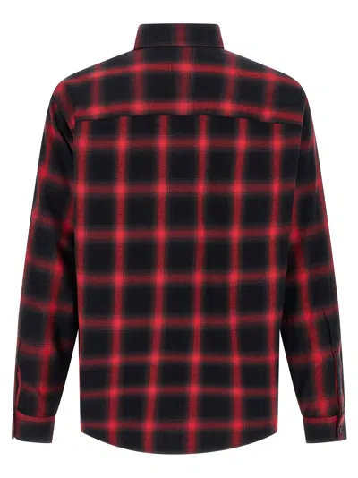 Diesel Button-up Shirt With Bold Checkered Pattern In Red
