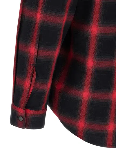 Diesel Button-up Shirt With Bold Checkered Pattern In Red