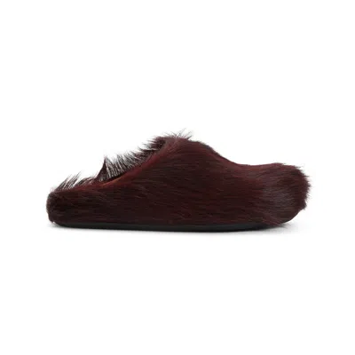 Marni Colorful Calf Hair Slip-on Shoes In Brown