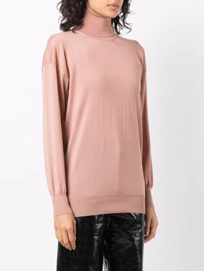 Tom Ford Silk Blend Turtleneck Sweater In Brown