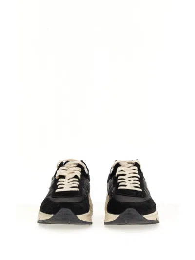 Golden Goose Black Leather Sneakers With Contrasting Design Elements