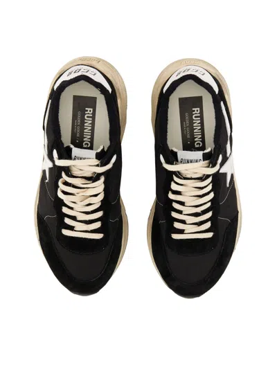 Golden Goose Black Leather Sneakers With Contrasting Design Elements