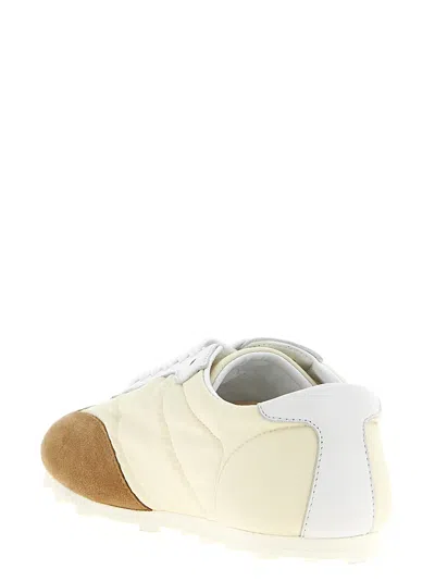 Marni Softy Soccer Suede-detail Leather Sneakers In White
