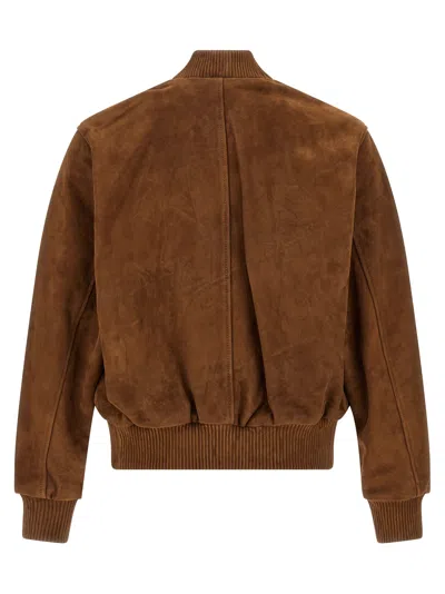 Ami Alexandre Mattiussi Goat Suede Jacket In Brown