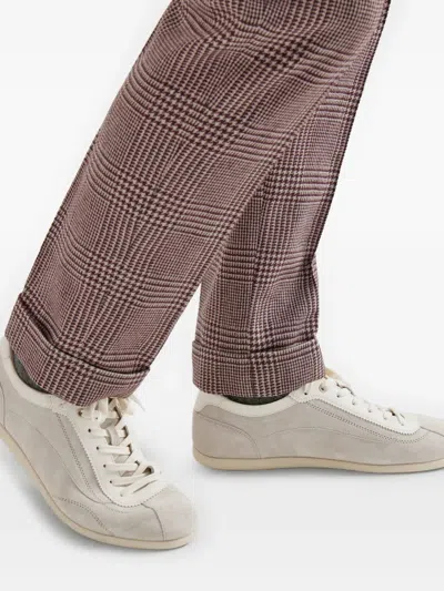 Brunello Cucinelli Suede Lace-up Low-top Sneakers In Gray