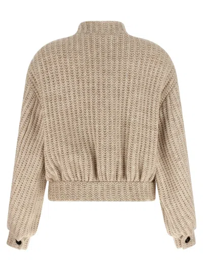 Giuseppe Di Morabito Wool Bomber Jacket Puffer Jackets Beige In Neutral