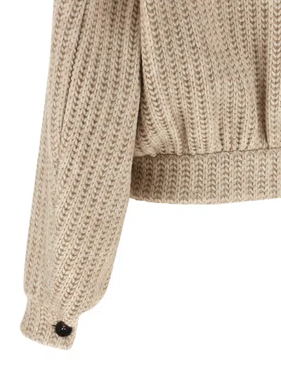 Giuseppe Di Morabito Wool Bomber Jacket Puffer Jackets Beige In Neutral