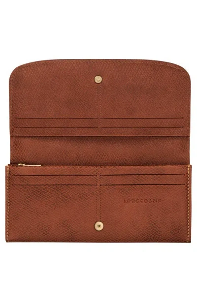 Longchamp Leather Wallet In Brown