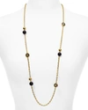 TORY BURCH Lacquered Logo Rosary Necklace, 36",1849588BLACK