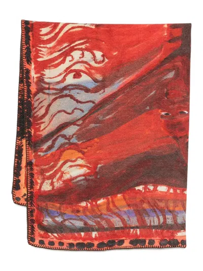 Givenchy Abstract-print Scarf In Red