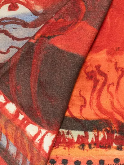 Givenchy Abstract-print Scarf In Red