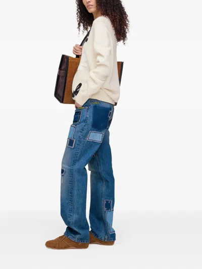 Marc Jacobs Straight-leg Patchwork Jeans In Blue