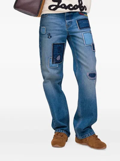 Marc Jacobs Straight-leg Patchwork Jeans In Blue