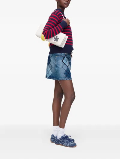 Marc Jacobs Argyle Patchwork Mini Skirt Bright Indigo In Blue