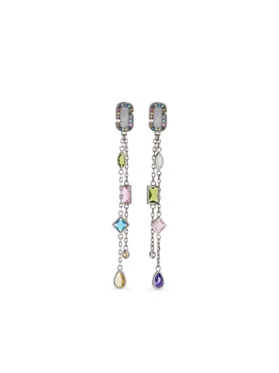 Marc Jacobs The J Marc Luxe Gem Linear Earrings In Metallic