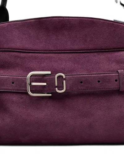 Marc Jacobs Suede Shoulder Bag With Buckle And Handle In Purple