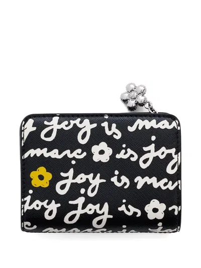 Marc Jacobs The Joy Floral-print Wallet In Black