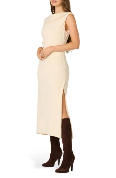 Astr The Label Drape Sleeveless Midi Dress In Neutral