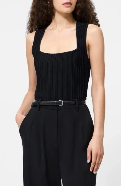French Connection Ottoman Crinkle Sleeveless Top In Black