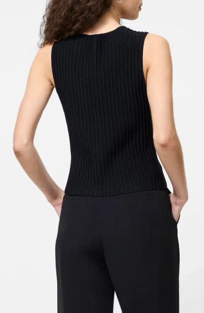 French Connection Ottoman Crinkle Sleeveless Top In Black
