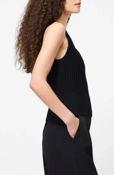 French Connection Ottoman Crinkle Sleeveless Top In Black