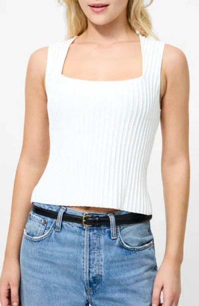French Connection Ottoman Crinkle Sleeveless Top In White
