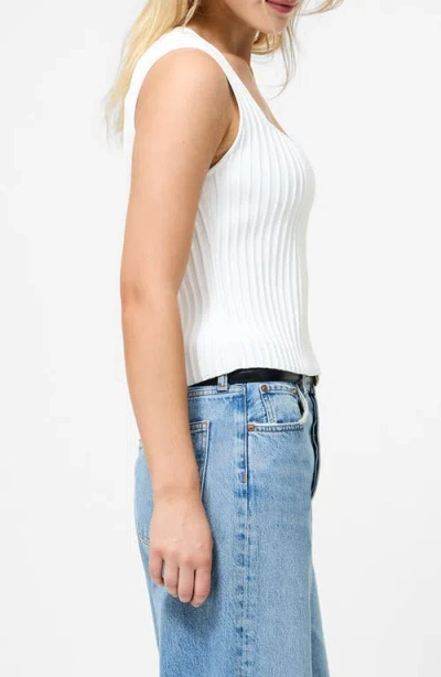 French Connection Ottoman Crinkle Sleeveless Top In White