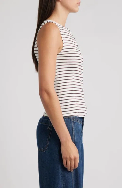Rag & Bone The Knit Stripe Boat Neck Tank In White