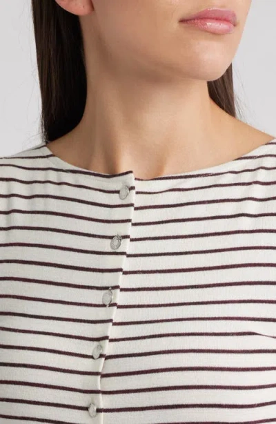 Rag & Bone The Knit Stripe Boat Neck Tank In White