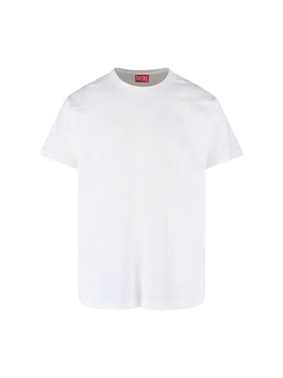 Diesel T-shirt In White Cotton With Logo In White