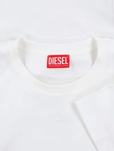 Diesel T-shirt In White Cotton With Logo In White