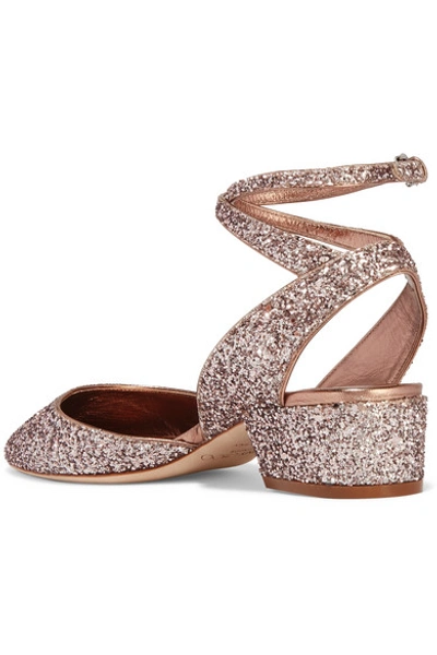 Shop Jimmy Choo Vicky Glittered Leather Pumps