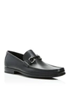 FERRAGAMO Men's Grandioso Calfskin Leather Loafers with Double Gancini Bit,0647705