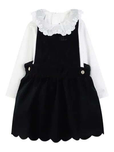 Chloé Frilled-collar Long-sleeve Dress In White