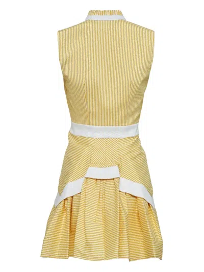 Alexis Natacha Herringbone Mini Shirt Dress In Yellow Stripe