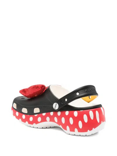 Crocs X Disney Minnie Mouse Classic Platform Clog Mules In Black