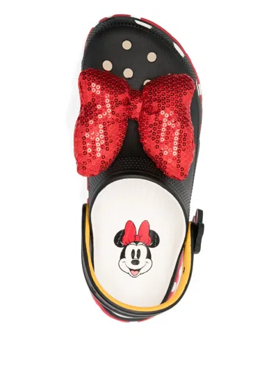 Crocs X Disney Minnie Mouse Classic Platform Clog Mules In Black