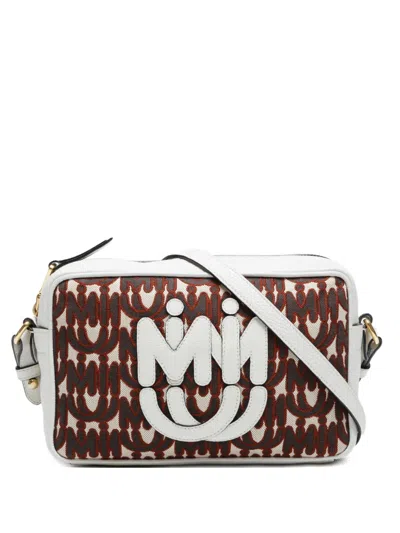 Pre-owned Miu Miu 2000-2015s Monogram-pattern Shoulder Bag In White